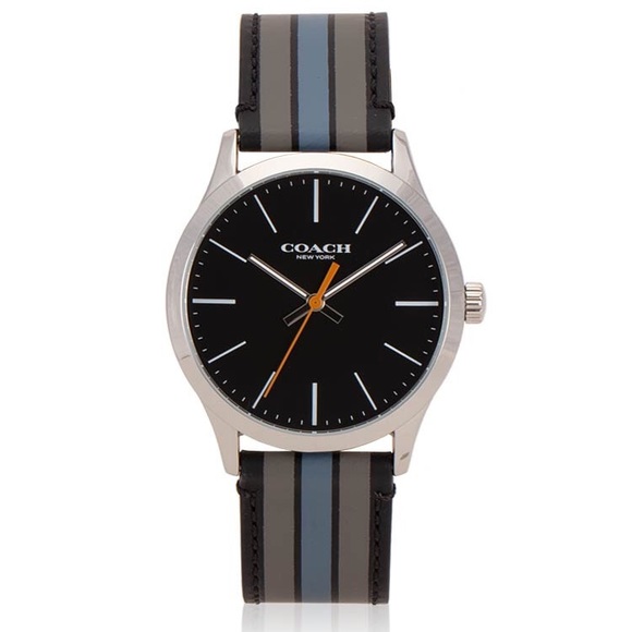 Coach Other - NEW Coach Baxter Leather Varsity Stripe Mens Watch